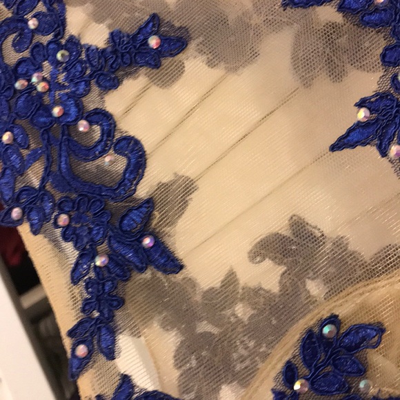 dark blue prom dress size 7/8 - Picture 5 of 8